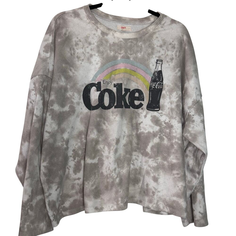 Coca-Cola Womens‎ Tie Dye Long Sleeve Pullover Sweatshirt Size XXL